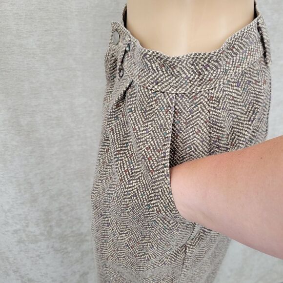 Vivaldi Jeanswear Vintage Classic Brown Herringbone Denim Midi Skirt 80s - Picture 8 of 13